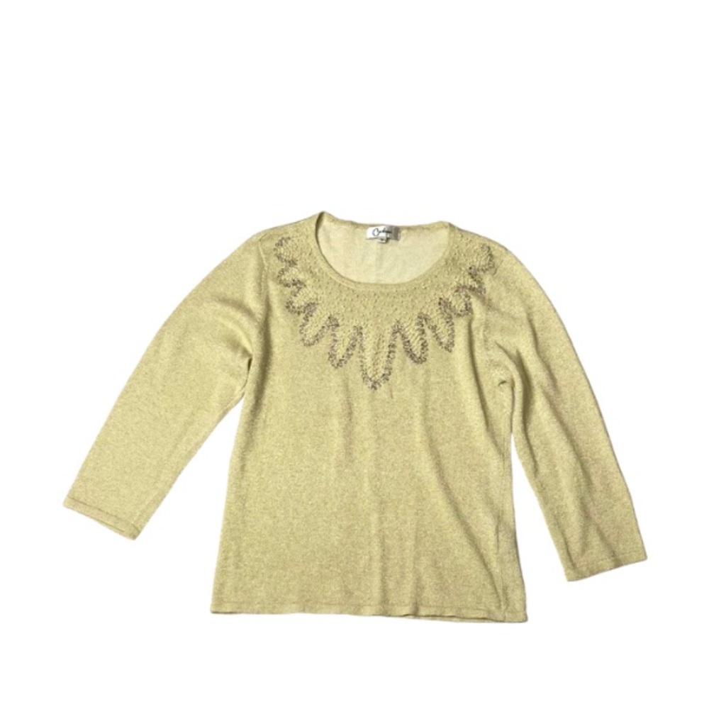 Cardicci Gold Hand Beaded & Pearl Embellished Sweater